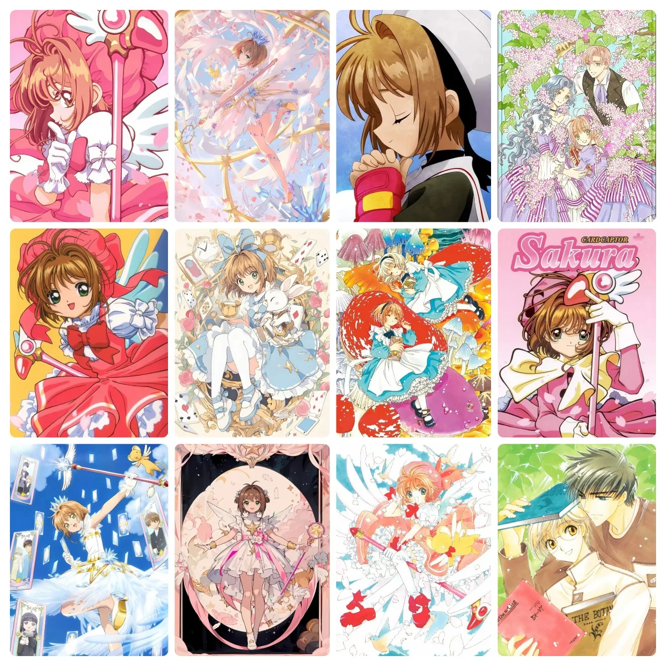 Photo Mosaic Print - ダイヤモンドペイント「カードキャプターさくら」アニメ風、かわいいモザイクアート、手作り、丸型/角型ダイヤモンド、上品なギフト、インテリア装飾