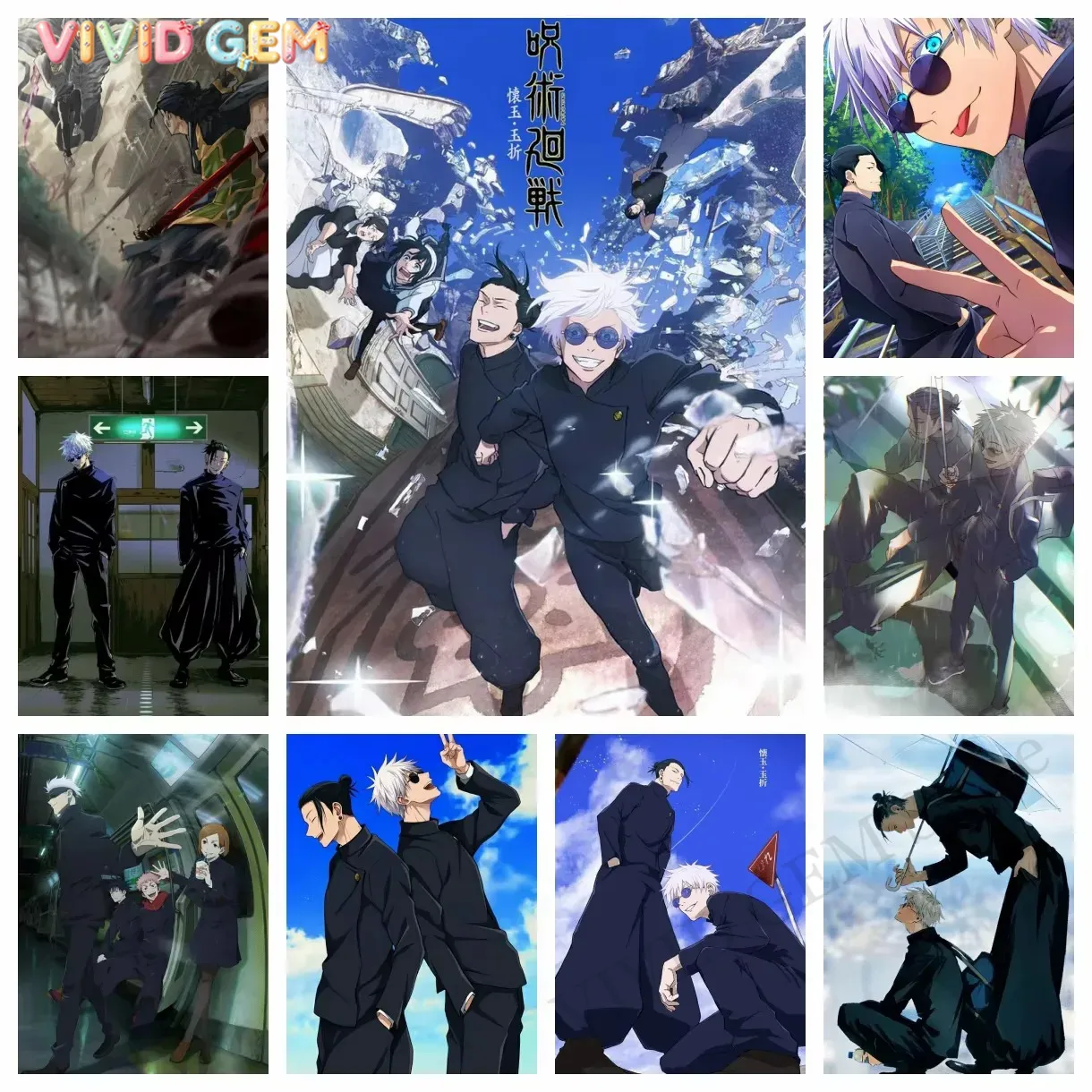 Photo Mosaic Print - VIVID GEM 呪術廻戦 五条悟 ゲトウ・スグル ダイヤモンドペインティング