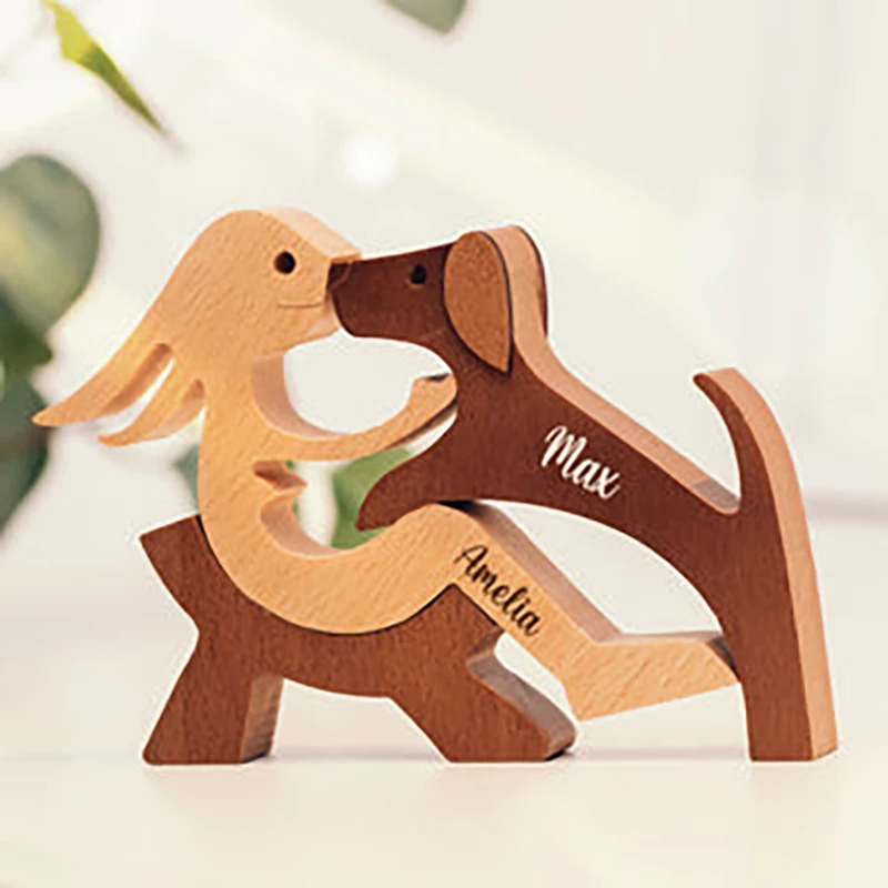パーソナライズされた木製オーナメントペット彫刻かわいい子犬カ - Pet Portrait Custom のレビューと価格