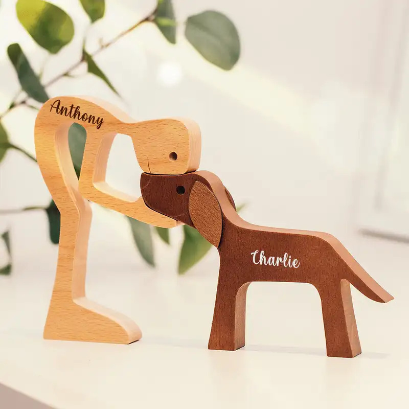 パーソナライズされた木製オーナメントペット彫刻かわいい子犬カ - Pet Portrait Custom のレビューと価格
