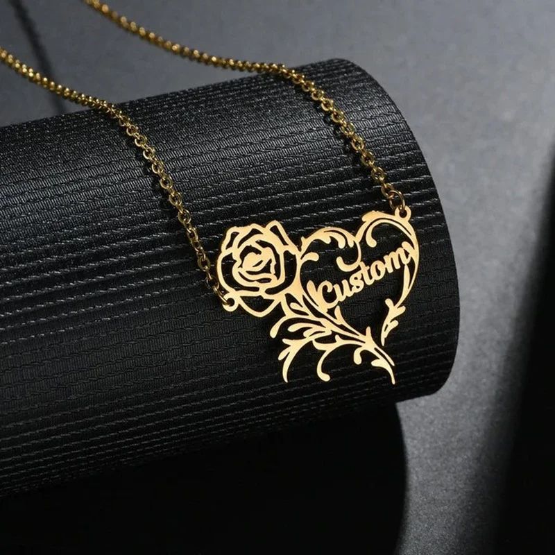 女性のためのステンレス鋼の花のペンダントネックレス,ロマンチ - Birth Flower Necklace のレビューと価格