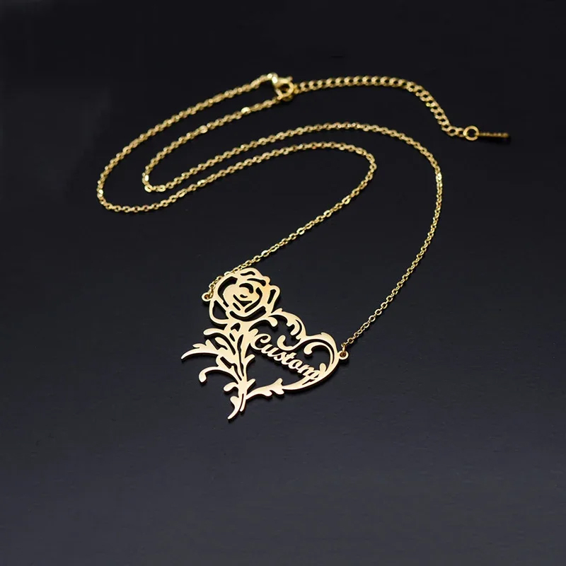女性のためのステンレス鋼の花のペンダントネックレス,ロマンチ - Birth Flower Necklace のレビューと価格